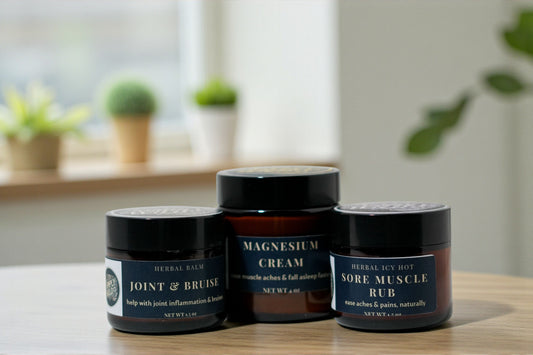 Sore Muscle Recovery Kit — Joint & Bruise Balm, Magnesium Cream, and Sore Muscle Rub by Simply Wild